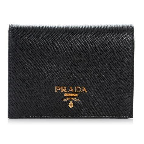 prada saffiano metal short wallet